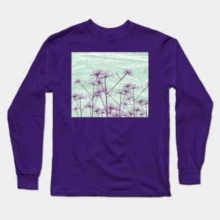 Purple Angelica Botanical Abstract Long Sleeve T-Shirt